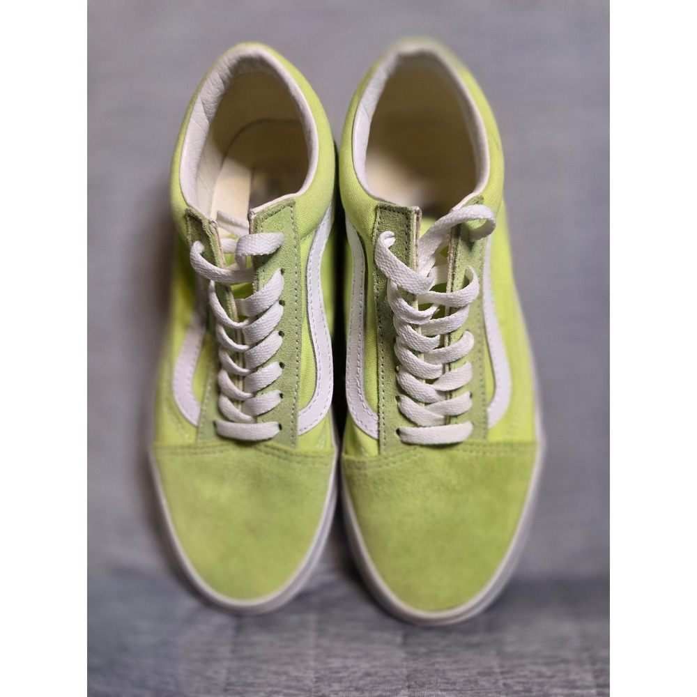 1460 Vans Old Skool Lime Green Suede Canvas Skate Shoes Mens 6 Womens 7.5